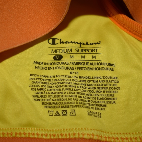 NWOT Champion Orange & Yellow Stripe Sports Bra - Picture 4 of 7